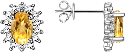 Miniatura 13 de Rylos Aretes tipo dormilona de plata de ley 925, ovalados y diamantes de 0.236 x 0.157 pulgadas, exquisitas joyas de piedra