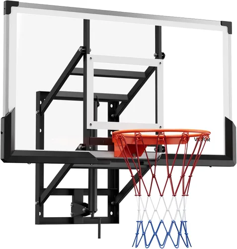 Miniatura 12 de VEVOR Basketball Hoop, 44 54 Inchs PC Backboard Wall Mounted, Basketball Portable Hoop & Goal, Indoor & Outdoor with Hand-Crank Adjustment, Classic
