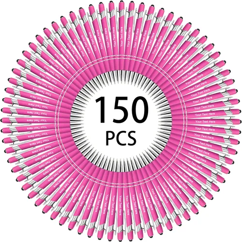 Miniatura 51 de Hasta 500 bolígrafos personalizados a granel, bolígrafo grabado personalizado con punta de lápiz capacitivo, carcasa multicolor retráctil, bolígrafo