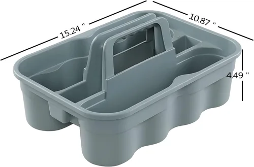 Miniatura 2 de Begale - Cesta de plástico para limpieza de productos comerciales, paquete de 4 unidades Zonas de almacenamiento divididas, mango de agarre