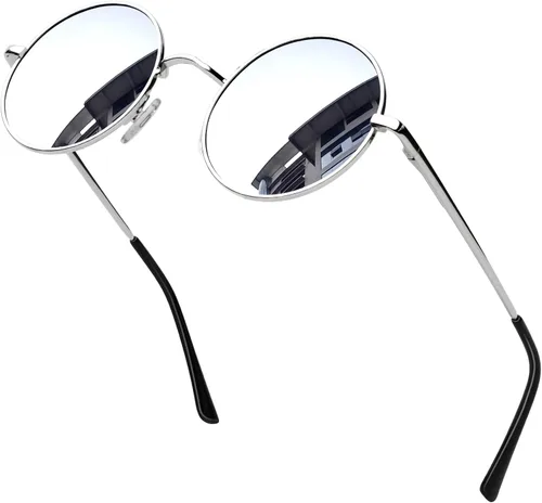 Miniatura 51 de KANASTAL Gafas de sol redondas polarizadas para mujeres y hombres, estilo hippie con protección UV400