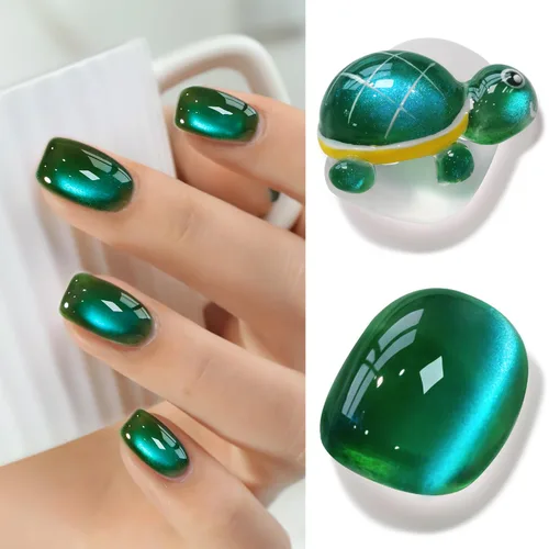 Miniatura 20 de Double Rhythm Esmalte de gel Jelly Glass de ojo de gato con imán, 0.5 onzas líquidas, brillo holográfico, brillante, translúcido