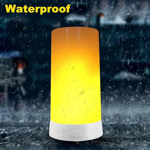 Miniatura 5 de 4 luces LED con efecto de llama, recargable por USB, 4 modos de luz parpadeante con temporizador remoto, efecto de detección de gravedad, base