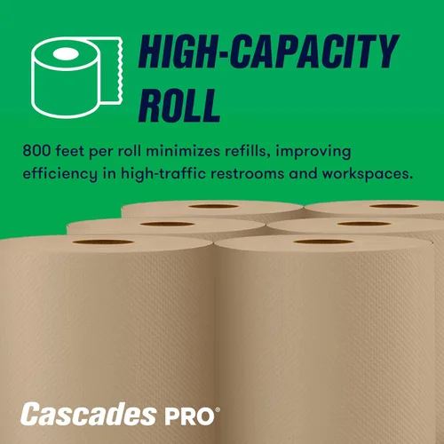 Miniatura 3 de Cascades PRO Seleccione toallas de papel de mano fuertes y absorbentes, adecuadas para la mayoría de dispensadores universales, rollos de toallas