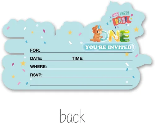 Miniatura 2 de Invitaciones de dinosaurio para la primera fiesta con sobres, juego de 20 invitaciones en forma de dinosaurio para cumpleaños de un año, baby