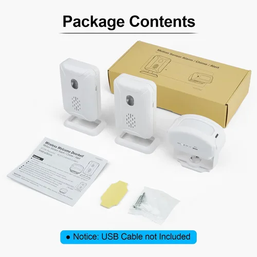 Miniatura 9 de GREENCYCLE Timbre con sensor de puerta, alarma con detector de movimiento, timbres de puerta comerciales para entrada de negocios, alerta