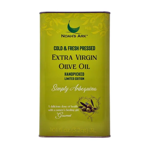 Aceite de oliva virgen extra prensado en frío y fresco Arbequina de Noah's Ark | Origen único, alto polifenol - 3L/101 oz
