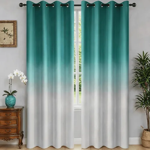 Miniatura 13 de WUBODTI Black Ombre Sheer Curtains 84 Inch Length 2 Panels - Gradient Grey White to Black Semi Sheer Curtains with Embroidery, Light Filtering