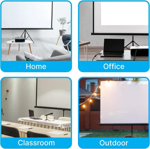 Miniatura 7 de Pyle Pantalla de proyector con soporte, 100 pulgadas, portátil, plegable, mate, para proyección, incluye trípode, ideal para presentación