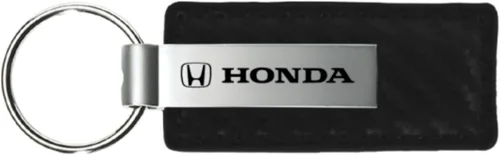 AU-TOMOTIVE GOLD, INC. Llavero de cuero de fibra de carbono con licencia oficial para Honda (negro)