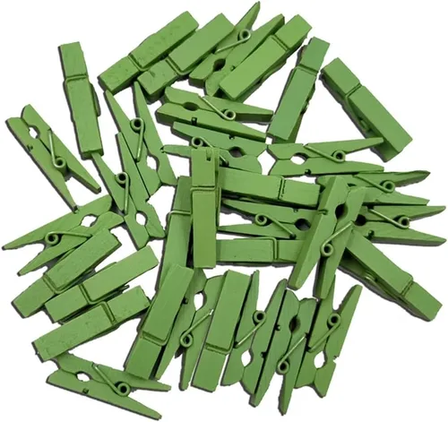 Miniatura 8 de 100 piezas Mini madera natural ropa foto papel clavija pin pinzas artesanía clips escuela oficina papelería (azul)