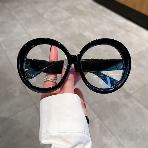 Miniatura 4 de willochra Lentes de lectura redondos de gran tamaño estilo Oprah con bisagra de resorte para computadora con bloqueo de luz azul para mujeres