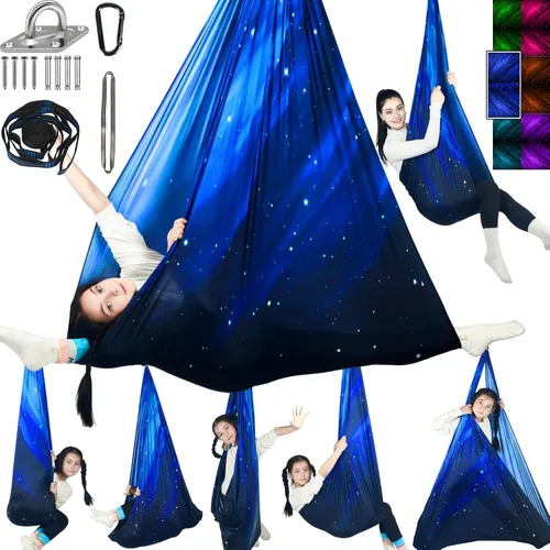 Columpio Sensorial para Niños Soporta hasta 300 libras Interior y Exterior Columpio de Terapia Abrazador con Kit Colgador de Ganchos para Hamaca