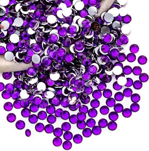 Miniatura 26 de Diamantes de imitación AB verdes a granel, 5000 piezas de diamantes de imitación de fondo plano redondos de gelatina AB sin fijación térmica, gemas