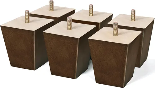 Miniatura 16 de Patas de madera para muebles de 8 pulgadas, juego de 4 patas cuadradas de repuesto, color marrón, para sillón otomano, sillón reclinable, mesa