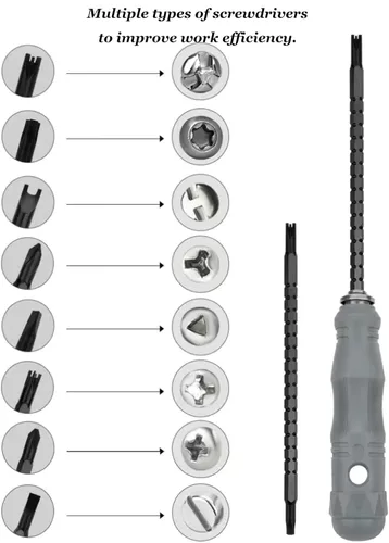 Miniatura 4 de Juego de destornilladores magnéticos multibroca 17 en 1, todo en uno, destornillador multiusos portátil, herramienta de destornillador ajustable