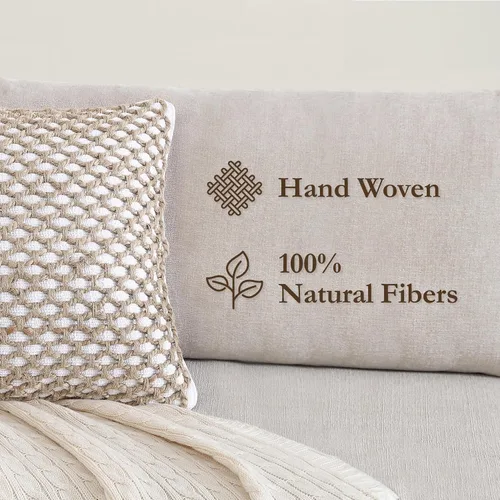Miniatura 4 de Boho Living Jada - Funda decorativa para almohada, incluye acento, diseño tejido premium, decoración para sala de estar, (2) funda de almohada de 20