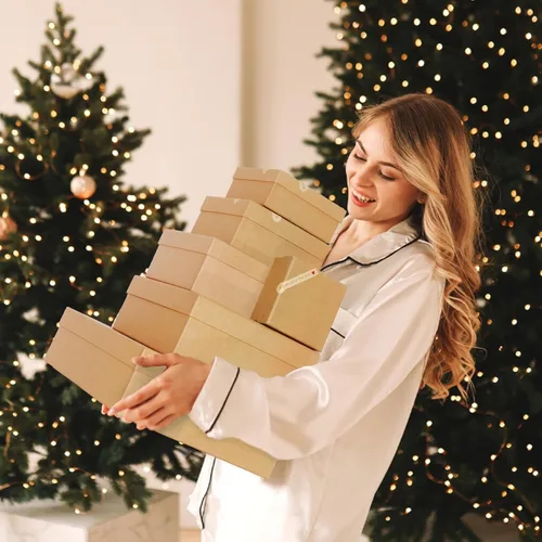 Miniatura 6 de Giftilious Cajas de regalo con tapas para regalos, juego de 6 cajas de regalo vacías, cajas de papel de estraza natural y rústica, caja de regalo