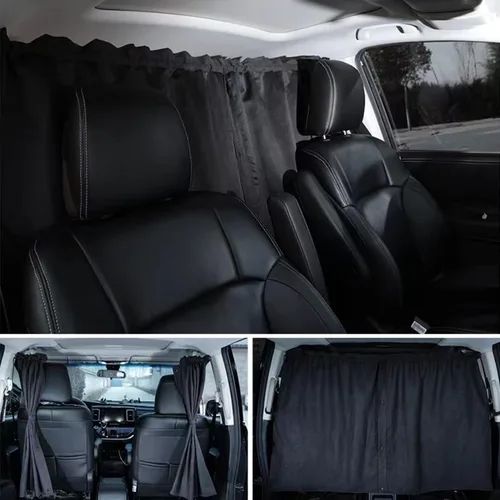 Miniatura 6 de Cortina divisora de privacidad para automóvil, cubierta opaca de gamuza para el sol para asiento delantero y trasero, divisor de espacio