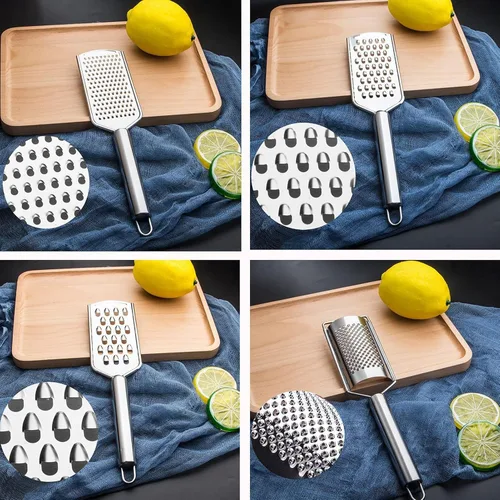 Miniatura 5 de Rallador de queso vegetal, rallador de limón de metal duradero a prueba de óxido con asa, rallador plano de mano para queso, chocolate, especias