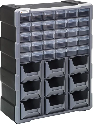 Miniatura 12 de QUANTUM STORAGE SYSTEMS PDC-39BK - Organizador de 39 cajones de 19 pulgadas de alto x 15 pulgadas de ancho x 7 pulgadas de profundidad