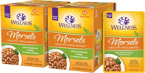Miniatura 10 de Comida húmeda para gatos Healthy Indulgence, libre de granos, bolsa de 3 onzas (paquete de 24 envases), de Wellness