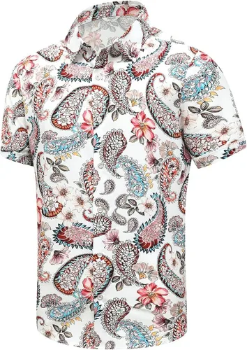 Miniatura 13 de SheLucki - Camisa hawaiana para hombre, unisex, de manga corta, con botones, para la playa y el verano, ropa casual estampada con sombra de palmas