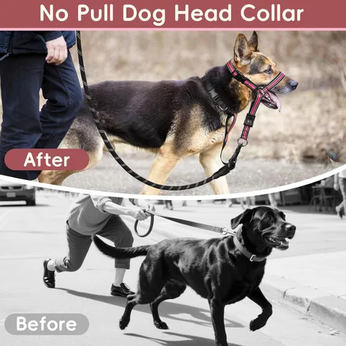 Miniatura 6 de BARKLESS Bozal de nailon suave para perros grandes y medianos, 2 en 1, con lazo acolchado ligero para beber y alimentar, protector bucal ajustable