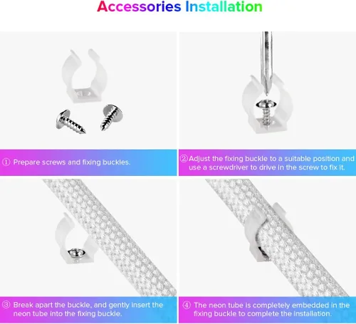 Miniatura 7 de BTF-LIGHTING 9.8 pies WS2811 WS2812B IC RGB 360 Grados Tira LED de Colores Neon Flexible de Silicona de Nylon con Patrón Reticulado IP67 Impermeable