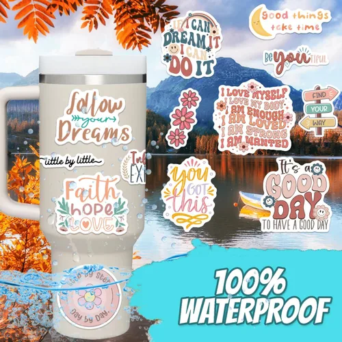 Miniatura 4 de 300 unidades de calcomanías motivacionales para tableros de visión, botellas de agua, laptops, calcomanías de vinilo impermeables con citas