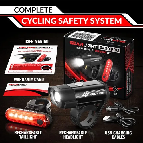 Miniatura 7 de Bike Lights for Night Riding, USB Rechargeable Front and Back Lights, LED Bicycle Headlight and Tail Light Set, Water Resistant Bike Lights