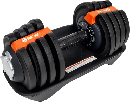 Miniatura 9 de BodySport - Mancuernas ajustables de 40 libras, incluye 12 pesas libres, que van de 3 a 40 libras, ideales para entrenamientos de gimnasio en casa