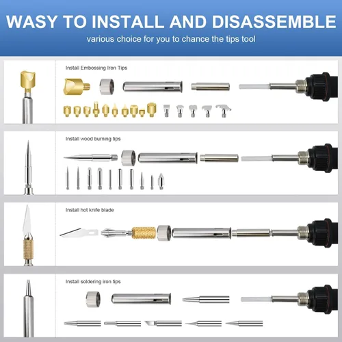 Miniatura 4 de Kit de Combustión de Madera ACRSIKR, Herramienta de Combustión de Madera con Pantalla LED, Pluma de Pirografía Ajustable de Temperatura, Kit de LED