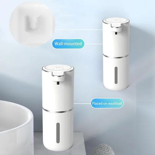 Miniatura 6 de Dispensador automático de jabón 2P, dispensador de jabón espumoso sin contacto de 13.5 fl oz, dispensador recargable por USB, eléctrico montado