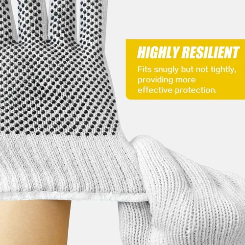 Miniatura 4 de GSAFEME Guantes de trabajo de seguridad, 12 pares de algodón con puntos de agarre antideslizantes para construcción, levantamiento de almacén, Con