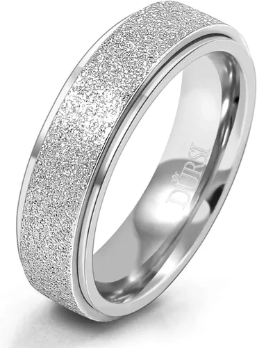 Miniatura 7 de Anillo giratorio para mujer y hombre de acero inoxidable con acabado de lijado para ansiedad, 6 mm / 8 mm