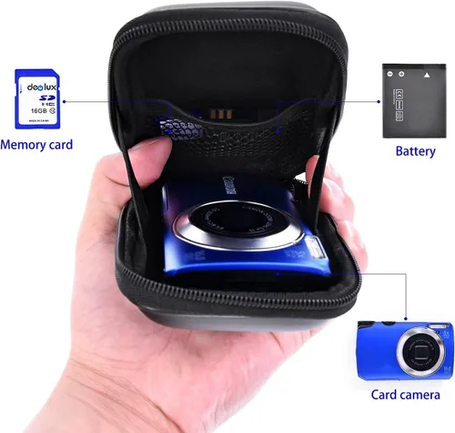 Miniatura 2 de FOSOTO Snug Fit - Funda negra para cámara compatible con Canon PowerShot ELPH 180 190 360 HS SX620 A2300 IXUS 285 180 G9X, Sony Cyber-Shot DSC-W830