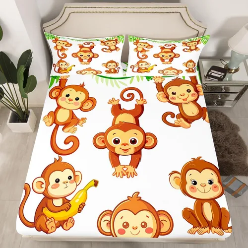 Miniatura 37 de Manfei Juego de sábana bajera de camuflaje de animales marinos, 2 piezas, diseño de camuflaje de tiburones y ballenas, con 1 funda de almohada