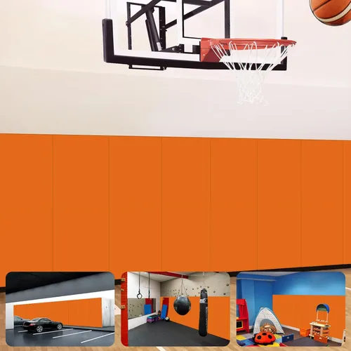Miniatura 18 de Almohadillas de pared acolchadas para gimnasio, alfombrillas de pared de baloncesto, almohadillas de pared de espuma de 2 pulgadas de grosor, Gris