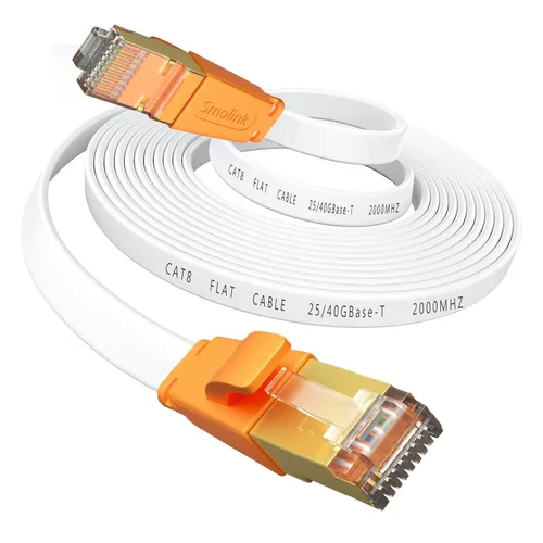 Miniatura 10 de Cable Ethernet Smolink de 1.5 pies, cable de red de alta velocidad Cat 8 de 40 Gbps, 2000 MHz, cable LAN SFTP RJ45 blindado de alta resistencia