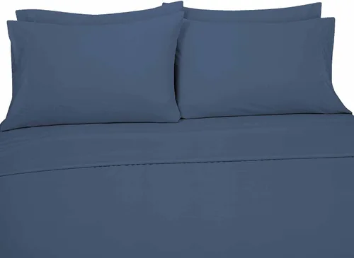 Miniatura 224 de ROYALE LINENS Juego de sábanas Cal King de 4 piezas, ropa de cama de microfibra suave cepillada de 1800 hilos, 1 sábana bajera, 1 sábana encimera, 2