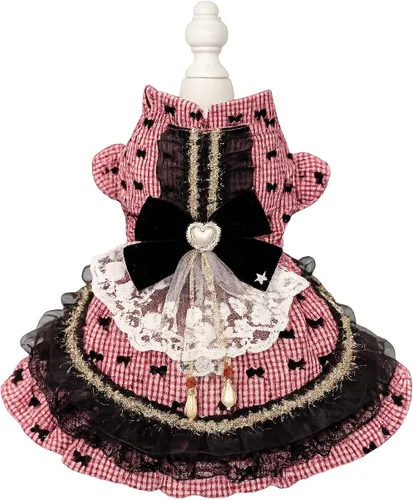 Miniatura 53 de Moda Vestido de Princesa de Chifón para Perro Dulce Cachorro para Perro EXTRAL Pequeño y Perro Pequeño Rosa M