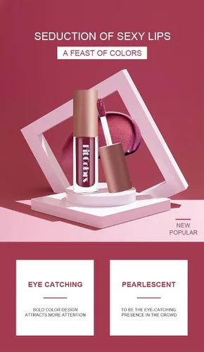 Miniatura 6 de SUMEITANG - Juego de lápices labiales con purpurina líquida de 4 colores, brillantes de diamante, tonos brillantes populares, acabado mate a