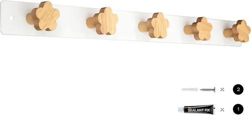 Miniatura 10 de Perchero para niños montado en la pared con ganchos, gancho para abrigos, colgador de mochila montado en la pared, toallero con 4 bonitos ganchos