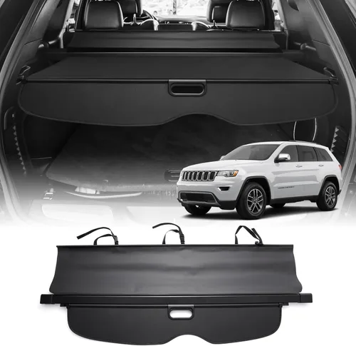 Powerty Compatible con cubierta de carga Jeep Grand Cherokee 2011-2019 2020 2021 Retractable Protección de maletero Sombra Cubierta de equipaje de
