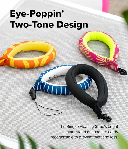 Miniatura 8 de Ringke Correa de flotador impermeable (paquete de 2), correa flotante, pulsera, agarre de mano, cordón compatible con cámara, teléfono, llave