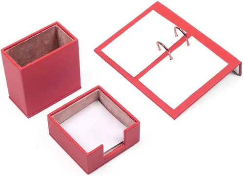 Miniatura 12 de Juego de escritorio de cuero, juego de organizador de escritorio, accesorios de escritorio de oficina, soporte para calendario, 8 accesorios
