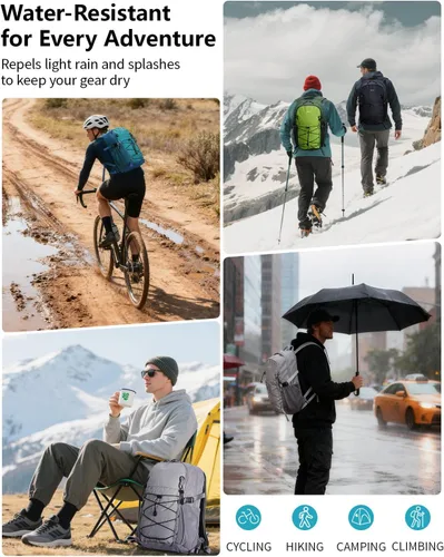 Miniatura 5 de ECOHUB Mochila pequeña de senderismo para hombres y mujeres, mochilas de viaje ligeras de 20 litros, resistentes al agua, para acampar, ciclismo