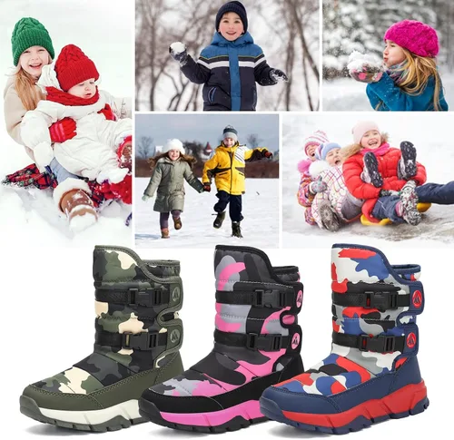 Miniatura 7 de Mishansha - Botas para la nieve para niño y niña, botas impermeables para el invierno, antideslizantes y cálidas para el clima frío