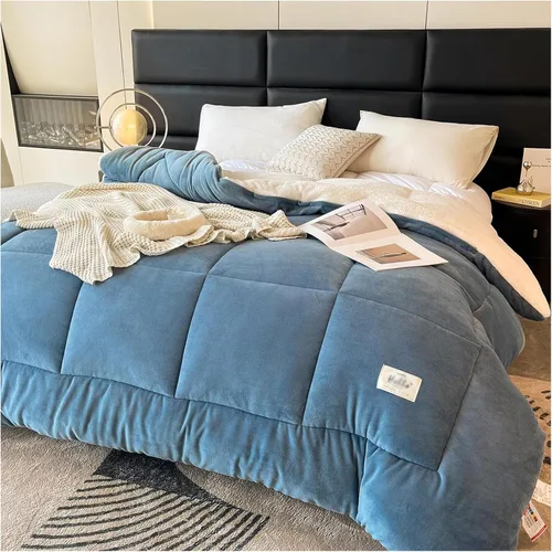 ZTGL Elegant Comfort - Manta de cama pesada de alta calidad, reversible, edredón alternativo de plumón sintético, colcha de terciopelo de cordero